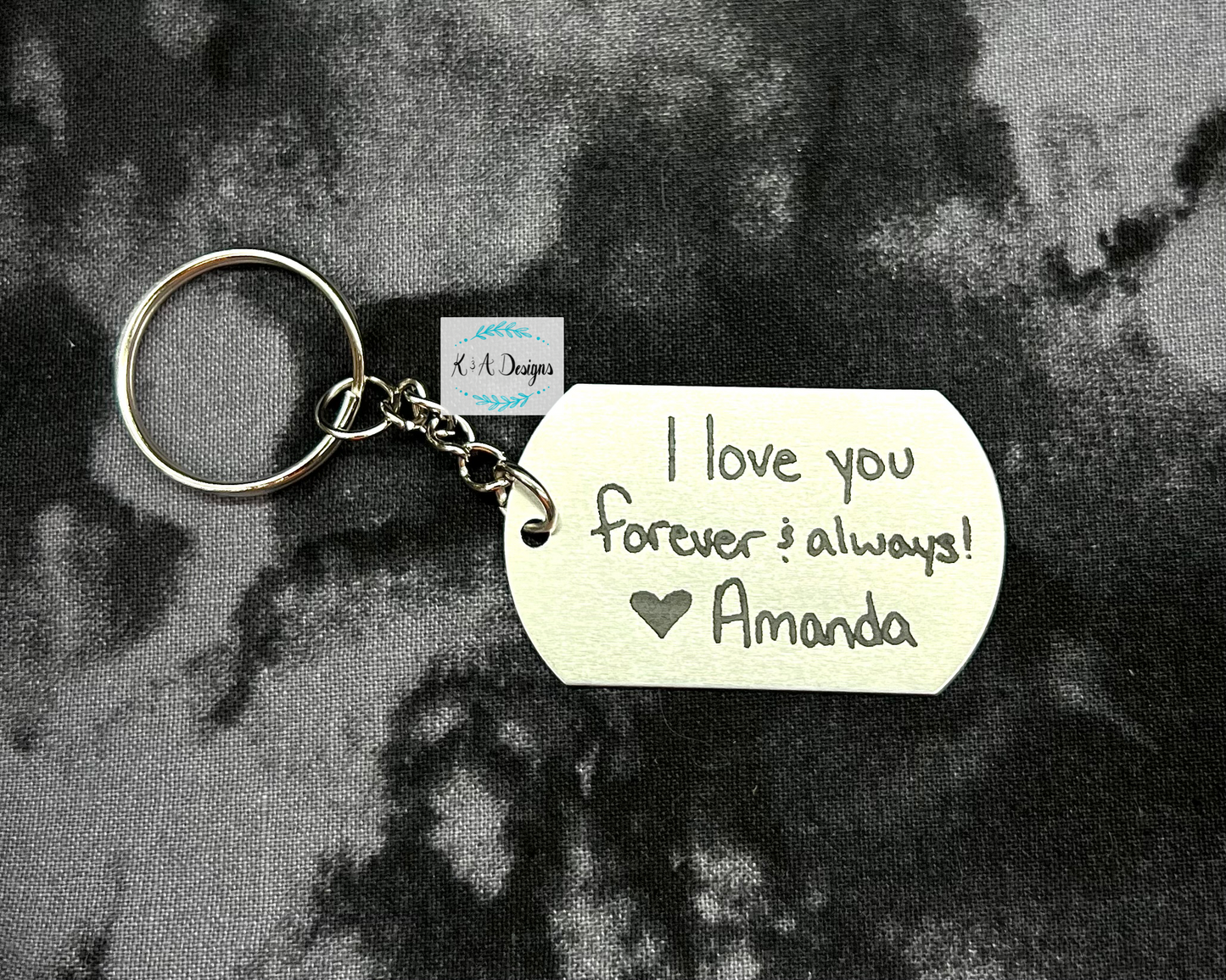 Handwritten Message Keychain