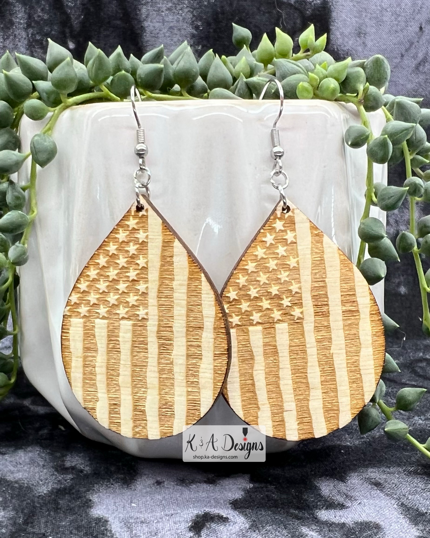 Distressed Flag Earrings