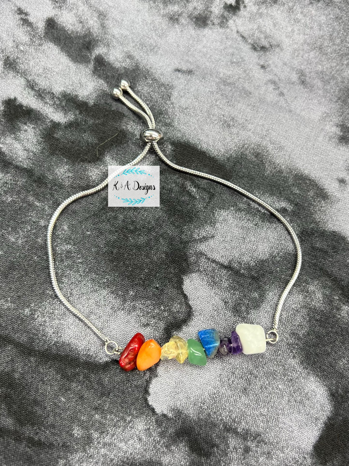 Rainbow Gemstone Adjustable Bracelet