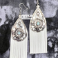 Southwestern Teardrop and Leather Fringe Earrings