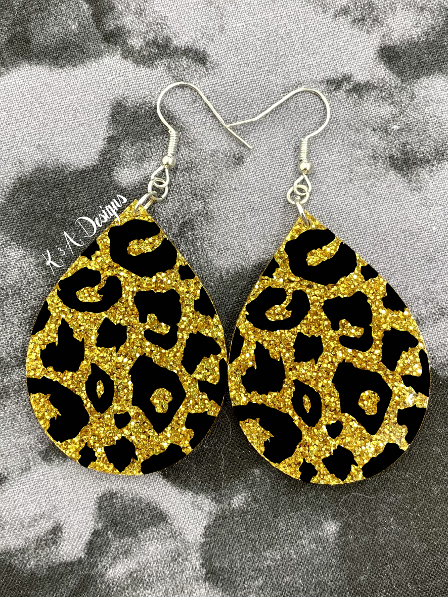 Animal Print Teardrop Earrings