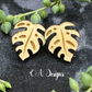 Monstera Stud Earrings