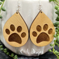 Pawprint Engraved Teardrop Earrings