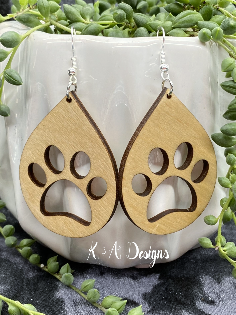 Pawprint Teardrop Earrings