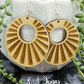 Sunburst Engraved Hanging Earrings